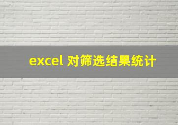 excel 对筛选结果统计